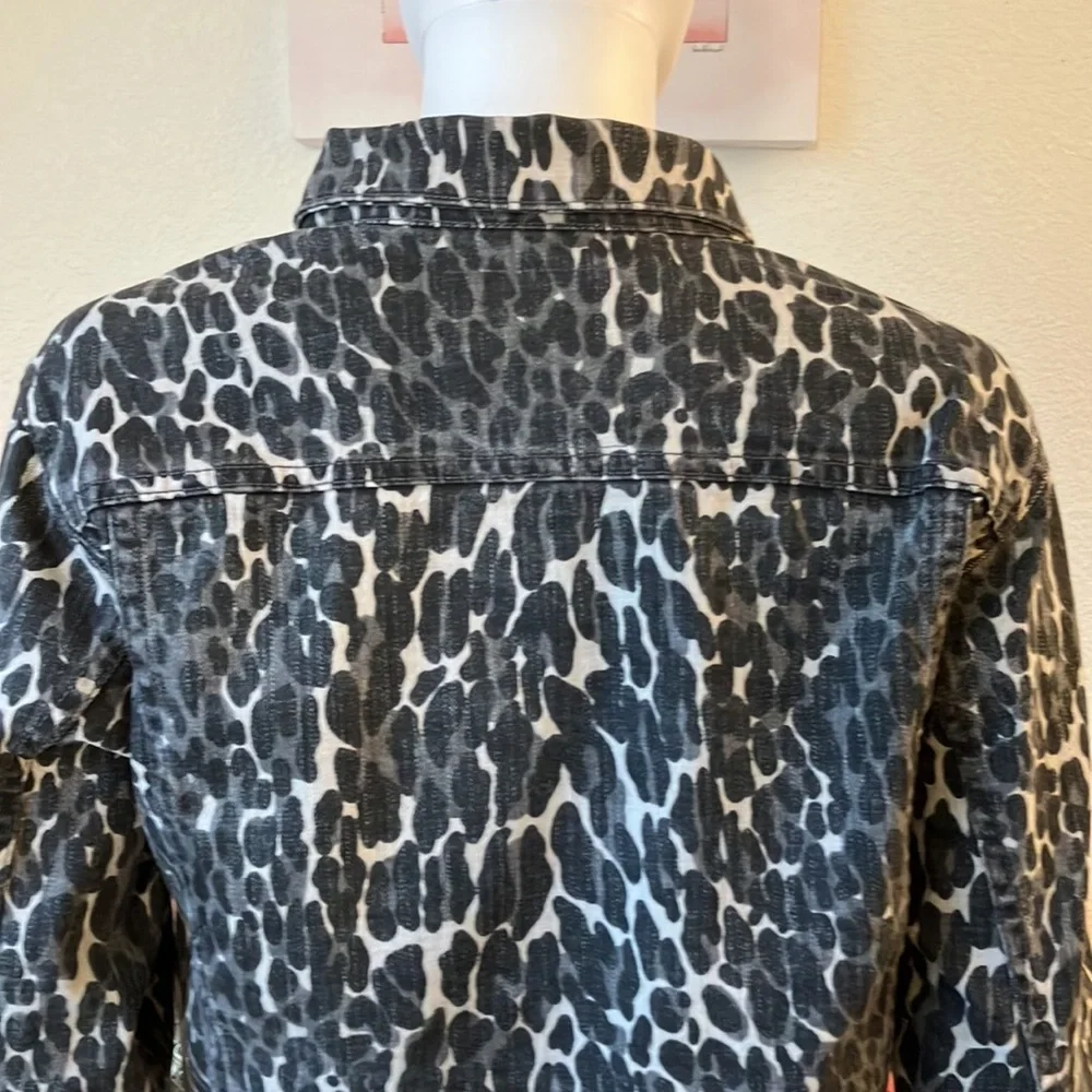 MOTHER Leopard Print Jean Jacket - Picture 8 of 13